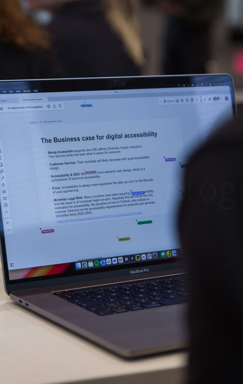 Training participant follows along from their computer