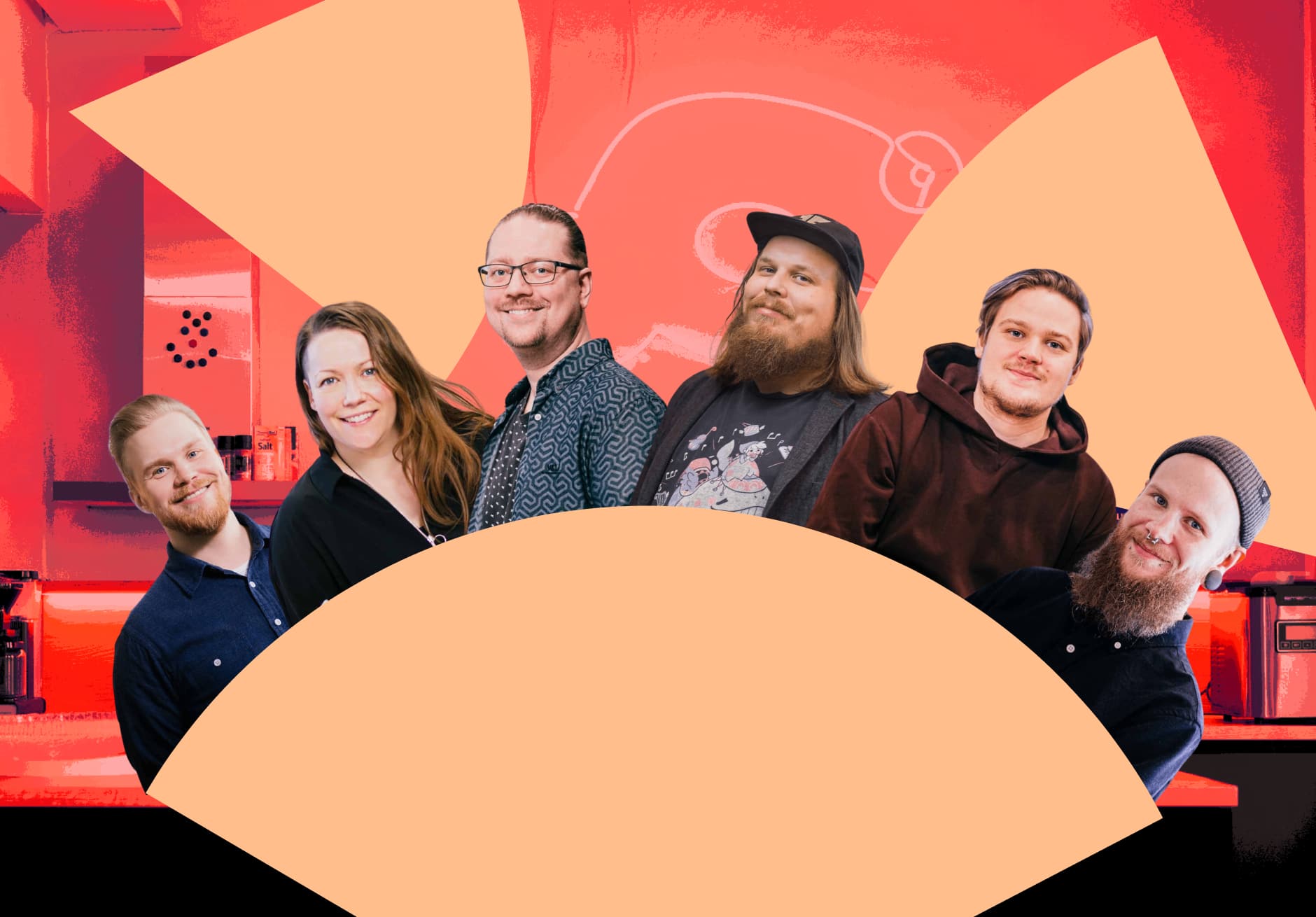 Fraktiolaisia seisomassa rivissä 