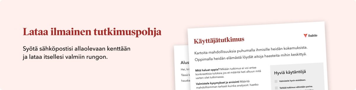Lataa ilmainen käyttäjätutkimuspohja