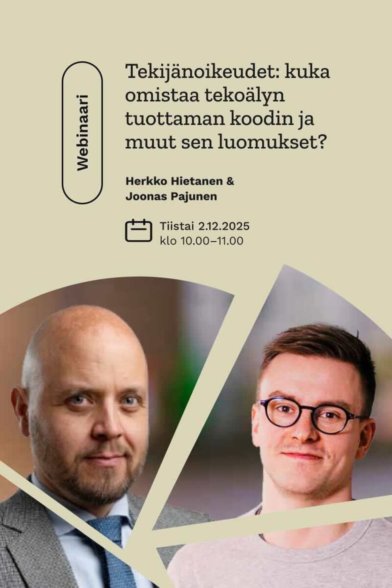 Tekijänoikeudet:  kuka omistaa tekoälyn tuottaman koodin ja muut  sen luomukset?